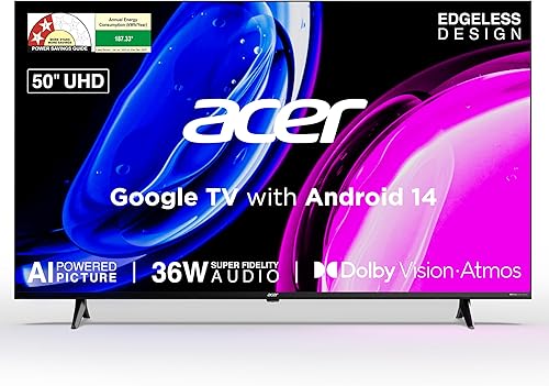 acer 127 cm (50 inches) Ultra I Series 4K Ultra HD Smart LED Google TV AR50UDGGU2875BD — 63% Off on Amazon