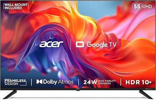 acer 139 cm (55 inches) G Series 4K Ultra HD Smart LED Google TV AR55GT2851UDFL (Black) — 57% Off on Amazon