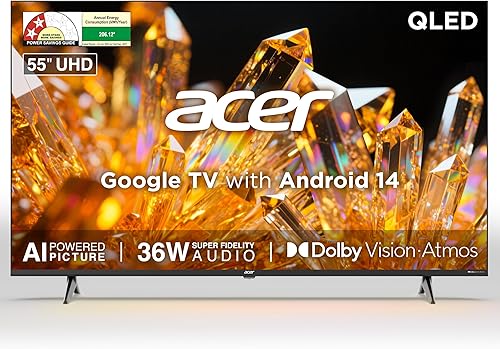 acer 139 cm (55 inches) Ultra V Series 4K Ultra HD Smart QLED Google TV AR55QDVGU2875BD — 62% Off on Amazon