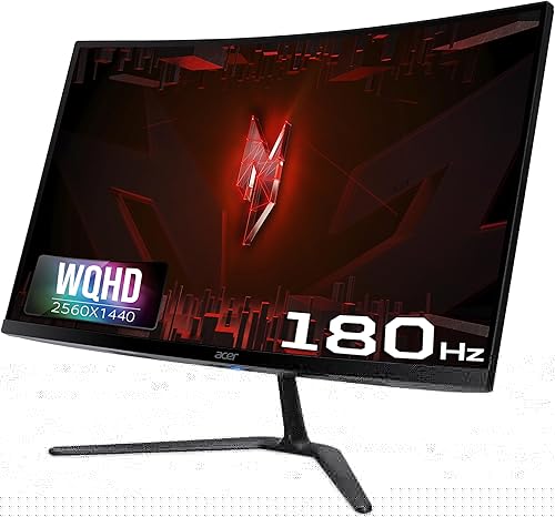 Acer ED270U S3 27 Inch WQHD 2560x1440 1500R Curved Gaming Backlit LED LCD Monitor I 1MS VRB, 180Hz Refresh Rate I AMD FreeSync I 2 x HDMI 1 x Display Port I Stereo speakers I Eye Care I HDR 10 I Black — 27% Off on Amazon