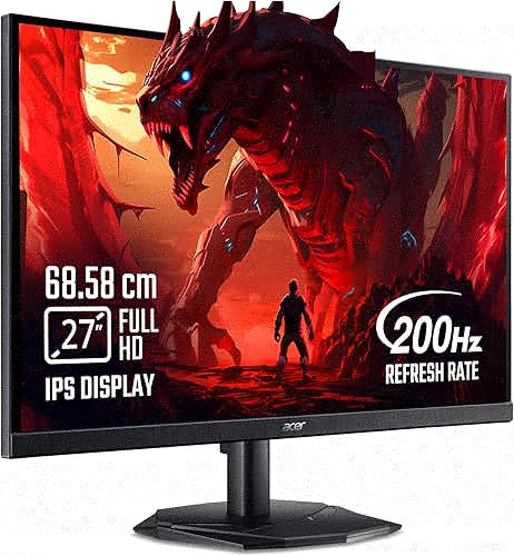 acer Nitro KG271 X1 27 Inch IPS Full HD Backlit LED Gaming Monitor I 0.5 MS Response I 200Hz Refresh Rate I SRGB 99%, HDR 10 I 2xHDMI, 1xDP I Stereo Speakers I AMD FreeSync Premium I Eye Care (Black) — 25% Off on Amazon