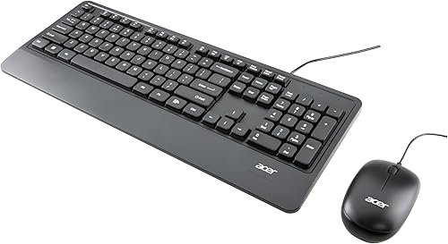 Acer PalmEase Wired Keyboard & Mouse Combo with Palm Rest |Plug & Play USB 2.0, 1600 DPI, Co-Pilot Key, Rupee ₹ Symbol | 10m Range, 10M Keystroke Life | Windows & Mac Compatible – Black — 46% Off on Amazon