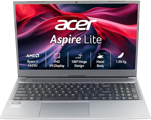 acer SmartChoice Aspire Lite, AMD Ryzen 5-5625U Processor, 16 GB/512 GB, Full HD, 15.6 inch/39.62 cm, Windows 11 Home, Steel Gray, 1.59 kg, AL15-41, Metal Body, Thin and Light Laptop — 52% Off on Amazon
