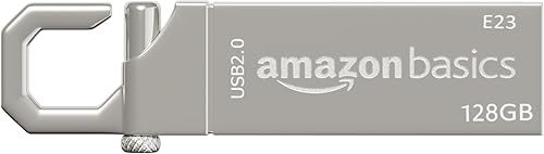 Amazon Basics 128 GB USB 2.0 Pen Drive |Flash Drive | with Key Ring (Metal) — 33% Off on Amazon