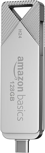 Amazon Basics 128GB USB 3.0 Flash Drive | 80+ Mbps Read Speed | Dual Interface Type-C & USB | High-Speed Data Transfer (Metal) — 35% Off on Amazon
