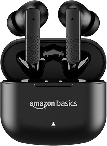 Amazon Basics True Wireless in Ear Earbuds with Mic, Up to 36 Hours Play Time, Low-Latency Gaming Mode, IPX4 Water-Resistance, Bluetooth 5.4 (Black) — 57% Off on Amazon