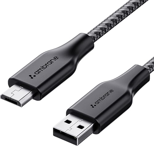 Ambrane Unbreakable 60W / 3A Fast Charging 1.5m Braided Micro USB Cable for Smartphones, Tablets, Laptops & Other Micro USB Devices, 480Mbps Data Sync, Quick Charge 3.0 (RCM15, Black) — 50% Off on Amazon