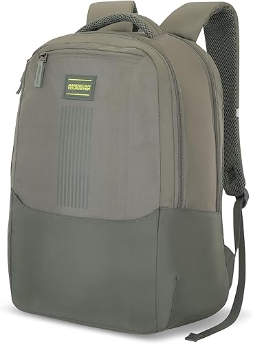 American Tourister New Bounce Style 01 | 20L Backpack | Casual Bag | 2.5 Compartments | College & Casual Bag for Men and Women | Olive | 1 Year Global Warranty — 60% Off on Amazon