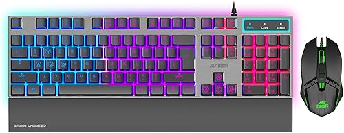 Ant Esports KM540 Gaming Keyboard and Mouse Combo,Rainbow Backlit LED Wired Keyboard with Wrist Rest,Programmable 7D OpticalMouse, 3600 DPI, Spill-Resistant, USB Plug & Play for PC, Laptop,Mac – Black — 60% Off on Amazon