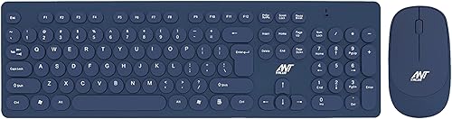 Ant Value FKBRI05 Wireless Keyboard Mouse Combo - 2.4Ghz Aesthetic Quiet Keyboard and Mouse Wireless - 110 Keys Full Size Ultra-Thin Keyboard for Laptop, Computer, PC, Notebook, Windows, Mac OS (Blue) — 70% Off on Amazon