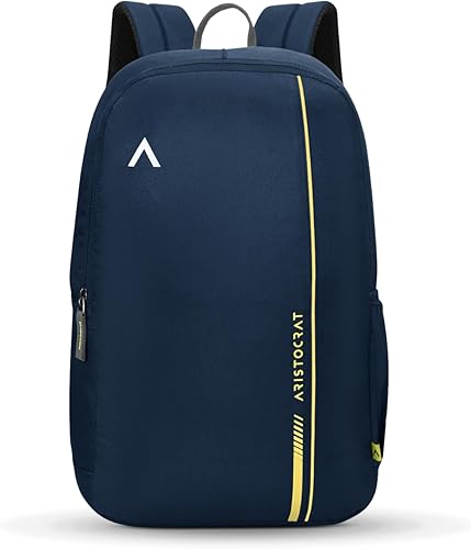 Aristocrat Nova 15L Laptop Backpack for Men & Women with Bottle Pocket | Padded Shoulder Straps, Multi Compartments | Travel & College Bag | Dark Blue — 62% Off on Amazon