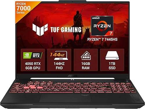 ASUS TUF A16 (2025), AMD Ryzen 7 7445HS, Gaming Laptop (RTX 4050-6GB/140W TGP/16GB RAM/1TB SSD/FHD+/16 inch/144Hz/56Whrs/Windows 11/M365 Basic (1Year)*/Office Home 2024/Mecha Gray/2.2Kg) FA607NUG-RL189WS — 22% Off on Amazon