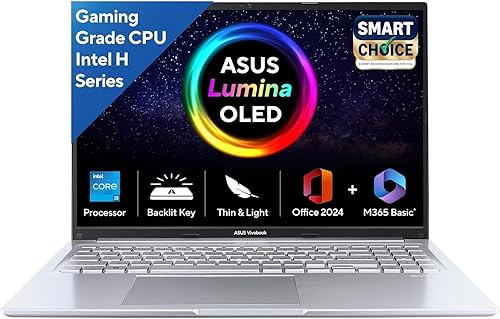 ASUS Vivobook 16, 13th Gen, Intel Core i5-13420H,16GB RAM,512GB SSD,FHD (1920 x 1200) OLED,Win 11,M365 Basic (1Year)*,Backlit Keyboard,Office 2024,Silver,1.88 kg,X1605VA-SH1952WS, Thin & Light Laptop — 27% Off on Amazon