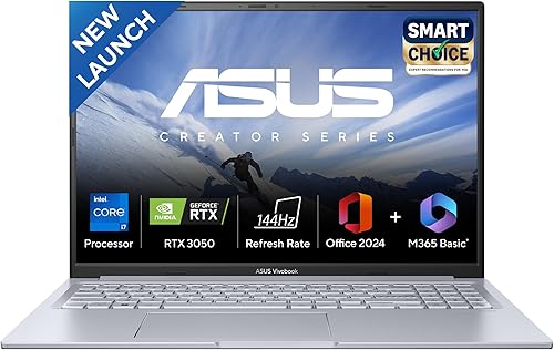 ASUS Vivobook 16X,Smartchoice,Intel Core i7-13620H,Creator/Gaming Laptop(RTX 3050-4GB/16GB RAM/512GB SSD/FHD+/16 inch/144Hz/M365 Basic (1Year)*/Office Home 2024/Cool Silver/1.8 Kg) K3605VC-RP492WS — 28% Off on Amazon