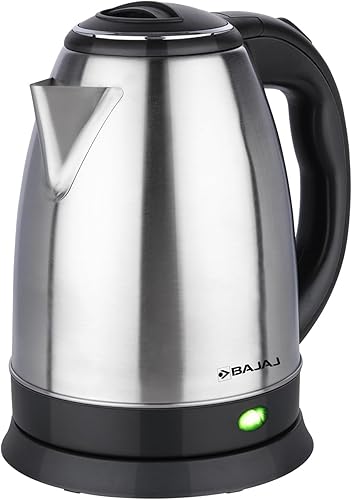 Bajaj KTX 1.8 Litre DLX Electric Kettle | 1350 Watts Kettle with Stainless Steel Body | Cordless Operation | Auto Shut-off Mechanism | 2-Yr Warranty 【Black】 — 65% Off on Amazon