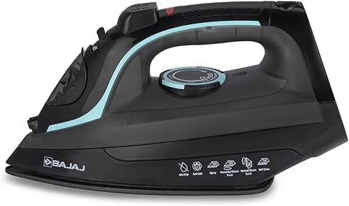 Bajaj MX 45 Steam Aluminium Soleplate Iron | 2000 Watts Power For Faster Ironing | Non Stick German Coated Technology | 220 Ml Water Tank Capacity | 2-Yr Warranty 【Black & Grey】 — 43% Off on Amazon
