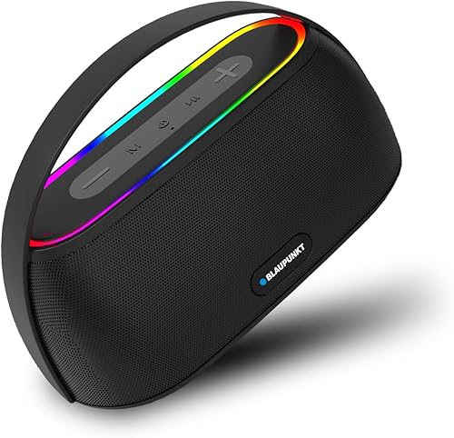 Blaupunkt 2025 Launch ATOMIK Grab 20W Party Speaker Boombox, Unbelievable Loud & Clear Music I Portable Carry Handle | A Perfect Carry Around Sound Partner for Outdoors I Light Weight Grab on the GO — 80% Off on Amazon