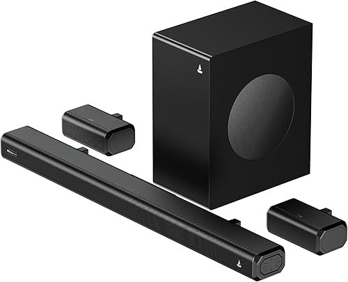 Boat Aavante Prime 5.1 5000D, Cinematic Dolby Audio, 500W Signature Sound, 5.1-CH, Multiple Ports, EQ Modes & Remote, Bluetooth Sound bar, Home Theatre Soundbar Speaker (Premium Black) — 70% Off on Amazon