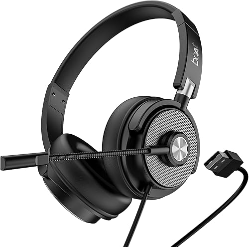 Boat Bassheads 900 Pro Wired Headphones with 40Mm Drivers, Lightweight Foldable Design, Over Ear, Remote Control, Unidirectional Retractable Mic, Adjustable Headband & USB Type-A Compatibility(Black) — 80% Off on Amazon