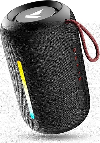 Boat Stone 352 Pro/Stone 358 Pro w/ 14W Signature Sound, Up to 12 Hours Playback, RGB LEDs, TWS Feature, Built-in Mic, BTv5.3, Free Music Streaming on JioSaavn Bluetooth Speaker (Raging Black) — 62% Off on Amazon