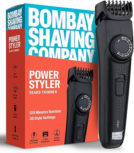 Bombay Shaving Company Beard Trimmer For Men, 2X Fast Charging, USB Type C, 2 Yr Warranty, 120Min runtime, Hair Trimmer, Shaving Machine, Cordless Beard, 38 length Settings(Black) — 42% Off on Amazon