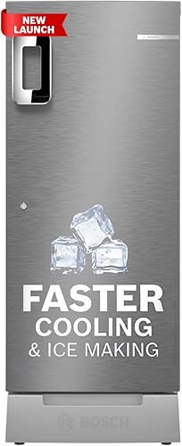 Bosch 207 L, 3 star, Direct-Cool Single Door Refrigerator | 18 Hrs Cooling Retention | 2.5X Faster Cooling | Spacious Multi Box | XL Dry Storage | SuperFreeze (2026 model, CST20S23VI, Fine Steel) — 35% Off on Amazon