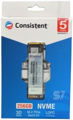 Consistent 256GB NVMe PCIe M.2 SSD 2280, 3D NAND with SLC Cache, Up to 2200MB/s, 5 Years Warranty — 44% Off on Amazon