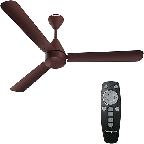 Crompton Energion Hyperjet 1200mm BLDC Ceiling Fan | Point Anywhere Remote Control | BEE 5 Star Rated Energy Efficient | Superior Air Delivery | Anti-Rust | 2 Year Manufacturer Warranty | Brown — 48% Off on Amazon