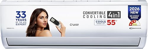 Cruise 1.5 Ton 3 Star Inverter Split AC with 7-Stage Air Filtration (2026 Model, Copper, Convertible 4-in-1, Fast Cooling, PM 2.5 Filter, Anti-Rust Tech, New BEE Rated, CWCVBM-VQ3D173, White) — 42% Off on Amazon