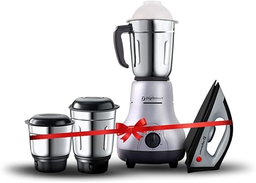 DigiSmart Kitchen Mate 750W Mixer Grinder with 3 Jars + 1150W Lancer Dry Iron (Teflon Soleplate) | Wet & Dry Grinding | 2 Years Warranty | Black | Combo Pack — 41% Off on Amazon