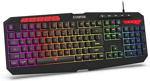 EvoFox Deathray v2 Pro Gaming Keyboard | Programmable Macro & Special Function Keys | 6 Zone RGB Backlighting | 19 Anti Ghosting Keys | Ergonomic Full Size Layout, Membrane Keys | Wired - Black — 44% Off on Amazon
