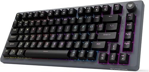 EvoFox Katana X2 TKL Gaming Mechanical Keyboards Wireless –Tri-Mode (BT/2.4G/Wired), Silent Red Switches, 1000Hz Polling Rate, Vivid and Dynamic Backlighting, 4000mAh Battery,Volume Knob (Black) — 29% Off on Amazon