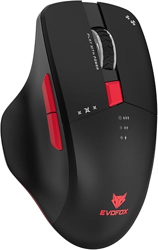 EvoFox Shadow X Pro Wireless Gaming Mouse Tri-Mode Rechargeable | BT, USB 2.4G & Wired, S203 Sensor, 1000Hz Polling Rate, 6400 DPI, RGB Lighting, 6 Programmable Buttons, Software Support — 47% Off on Amazon