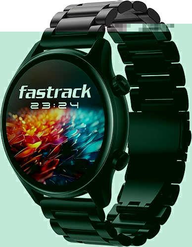 Fastrack Astor FR2 Pro 1.43 inch AMOLED Stainless Steel Smart Watch with SpO2, Heart Rate, BT Calling, Adaptive AOD, Functional Crown, AI Voice Assistant – Smartwatch for Stylish Professionals (Black) — 36% Off on Amazon