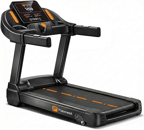 Flexnest Treadmill for Home 4.5HP BLDC Motor, 14 km/h Speed, 120kg Max Weight, Auto Incline, Foldable Electric Treadmill, Flextread EZ with App & Shock Absorption — 58% Off on Amazon
