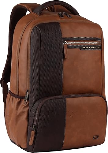 Gear Vintage 4 19 inch/29L Anti Theft Faux Leather Medium Water Resistant 4 Compartment Laptop Backpack/Casual Backpack/Daypack/Travel Backpack/College Bag For Men/Women(Tan-Brown) — 69% Off on Amazon
