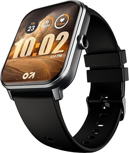 GOBOULT Drift+ Smart Watch 1.85’’HD Screen, Bluetooth Calling, IP68, 500 Nits Brightness,150+ Watchfaces, AI Voice Assistant, SpO2 Monitoring, 100+ Sports Mode Smartwatch (Jet Black) — 87% Off on Amazon