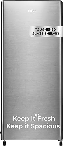 Haier 190L 2 Star Direct Cool Single Door Refrigerator | Toughened Glass Shelves | Fast Ice Making in Just 60 minutes | Large Veg Box| Easy Clean Back (HED-202TMSA-N, Moon Silver) — 36% Off on Amazon