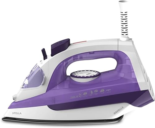 Havells STELLA 2000 W Steam Iron With Protection Class IPXO, PTFE coated sole plate, Vertical and Horizontal Steam Burst, Anti Drip, Self-Cleaning&Anti Scalc Technology. (Light Purple), 2000 Watts — 27% Off on Amazon
