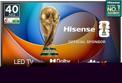 Hisense 100 cm (40 Inches) FHD Smart TV | HDR10 | 4K AI Upscaler | 20W Powerful Speakers, DTS Virtual: X | AI Sports Mode | Voice Remote | VIDAA OS | 40A4Q (Black) — 41% Off on Amazon