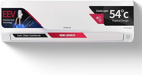 Hitachi 1 Ton 3 Star, New Star rated, Inverter Split AC (Copper, 4 Way Swing, ice Clean, EEV Precision- Higher Performance Cooling, RAS.G312PCDIBS, White) — 46% Off on Amazon