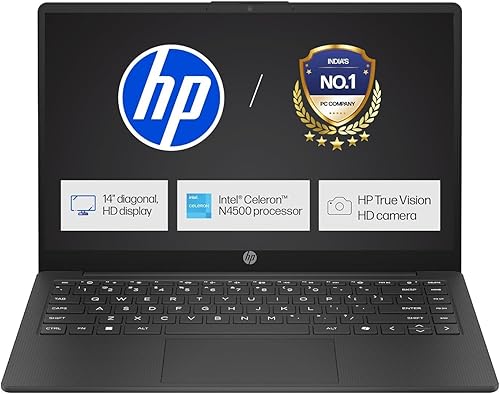 HP 14s Intel Celeron Dual Core N4500 Laptop (8GB/512GB SSD/Win 11) 14.0 inch HD Display, MSO 24, Black, 1.46kg, DQ3149TU Thin and Light Business Laptop — 18% Off on Amazon