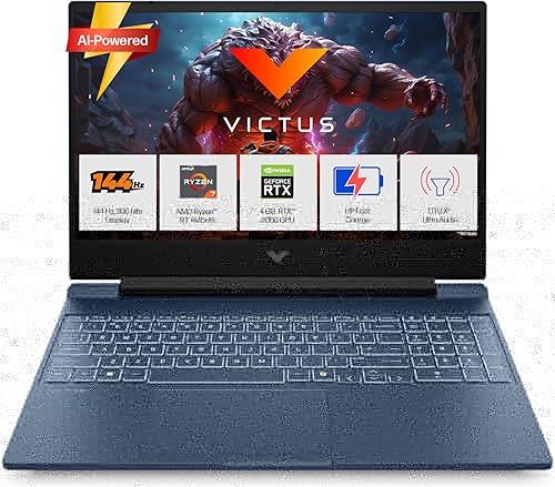 HP Victus, AMD Ryzen 7 7445HS, 4GB RTX 2050, 16GB DDR5(Upgradeable) 512GB SSD, FHD, 144Hz, 300 nits, IPS, 15.6’’, Win11, M365* Office24, Blue, 2.29kg, fb3189ax /3122/ 23ax Backlit, Gaming Laptop — 18% Off on Amazon