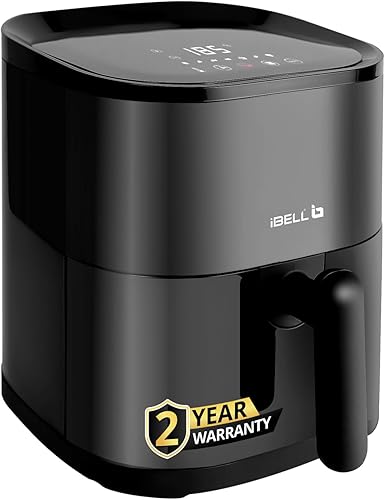 iBELL AEROFRY420DM Air Fryer 4.2 Litre - 1500W with Multiple Cooking Options, Dishwasher Safe, Non-stick Coating & Adjustable Temperature Control (Black) — 62% Off on Amazon
