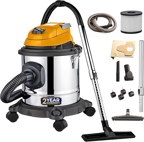 IBELL Wet and Dry Vacuum Cleaner for Home, 15 LTR Capacity,1200 W, 17 kPa Suction, Blower Function, HEPA Filter, Wet Vacuum Cleaner for Sofa, House Cleaning Machine,Stainless Steel Body (Yover YO1200) — 58% Off on Amazon