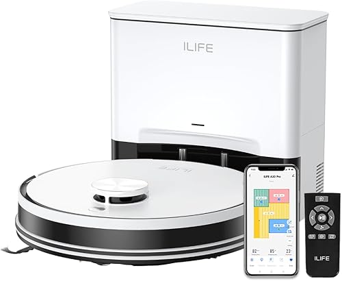 ILIFE A30 Pro Robotic Vacuum Cleaner with Self-Empty Station, 5000Pa Suction, LiDAR Navigation, Vacuum and Mop Combo, Multi-Floor Mapping, Customize Cleaning, Remote Control, App, Alexa & GH — 69% Off on Amazon