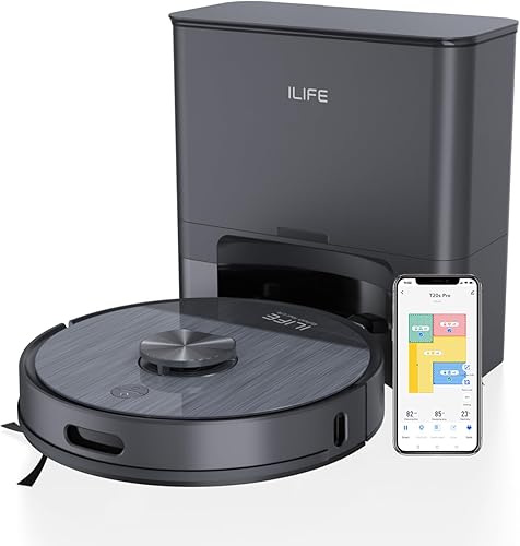ILIFE T20s Pro Robot Vacuum Cleaner with Advanced LiDAR Navigation, Self-Emptying for Up to 10 Weeks, 6500Pa Suction, Simultaneous Vac and Mop, Multi Floor Maps, Customized Cleaning, App, Alexa & GH — 74% Off on Amazon