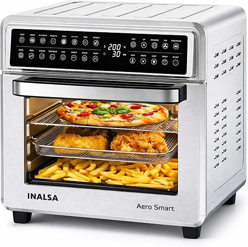 INALSA Air Fryer Oven With 23L Capacity|1700 W-16 Preset Programs |Digital Display and Touch Control| Rotisserie & Convection| 9 Accessories| Recipe Book|2 Year Warranty-Aero Smart23 — 50% Off on Amazon