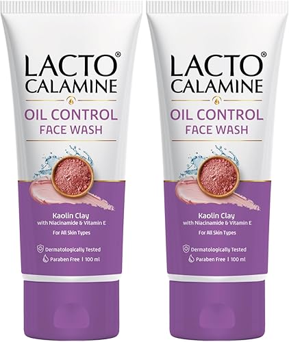 Lacto Calamine Face Wash For Oily Skin |100ml each- Pack of 2 | Kaolin Clay, Niacinamide & Vitamin E | Facewash Reduces Excess Oil, Controls Pimples, Blackheads & Whiteheads |Face wash For Women & Men — 30% Off on Amazon