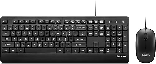 Lenovo 110 Keyboard & Mouse Wired Combo| Waterproof Exoskeleton | Splash Proof Keys| 1600 DPI Full Size Mouse | Non-Slip Scroll Wheel| One-touch Co-pilot key| Adjustable Keyboard Stand | 3 Yr Warranty — 46% Off on Amazon